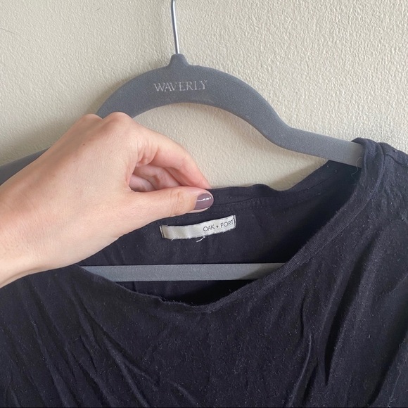 OAK + FORT Black Batwing Shirt Size Small - Picture 3 of 6